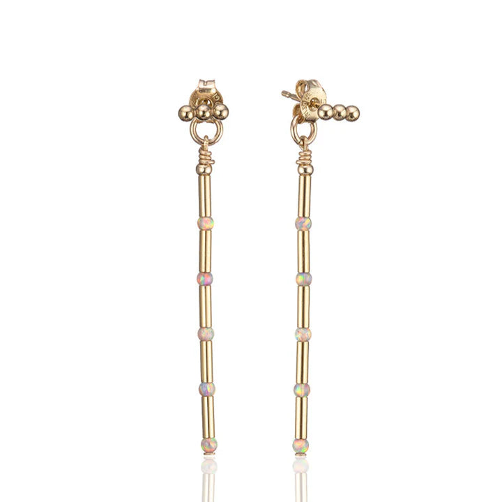 Opal Sunset Linear Earrings Long