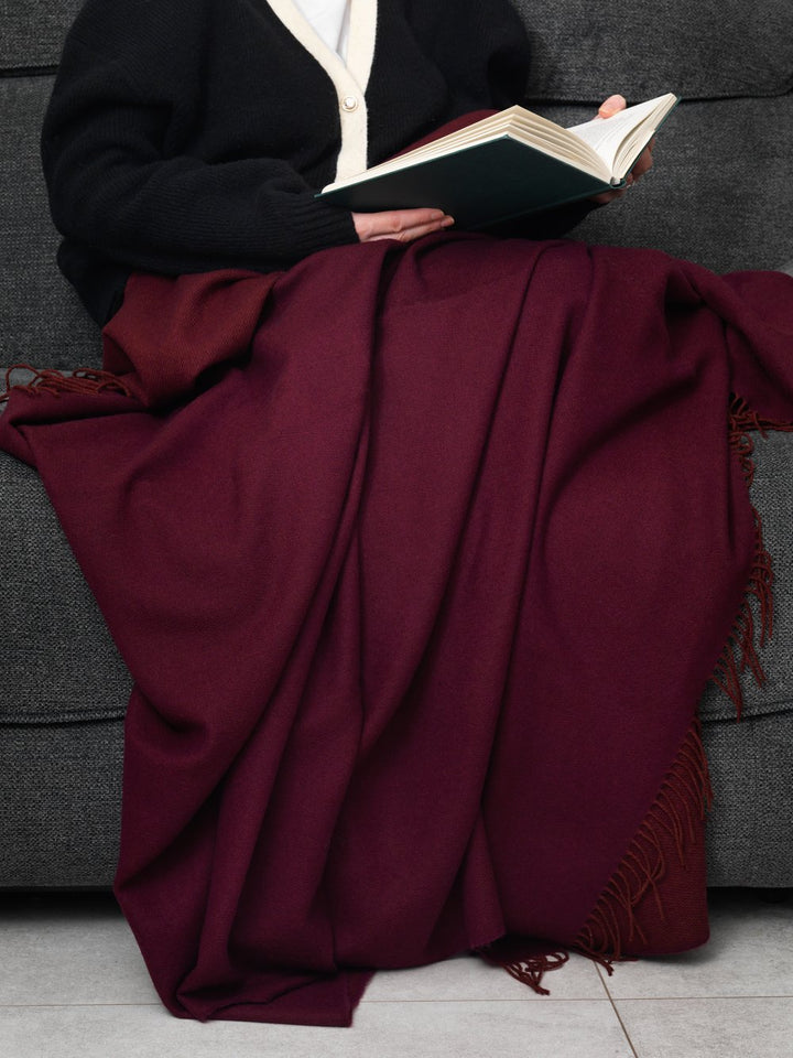 Merino Supersoft Throw in Oxblood