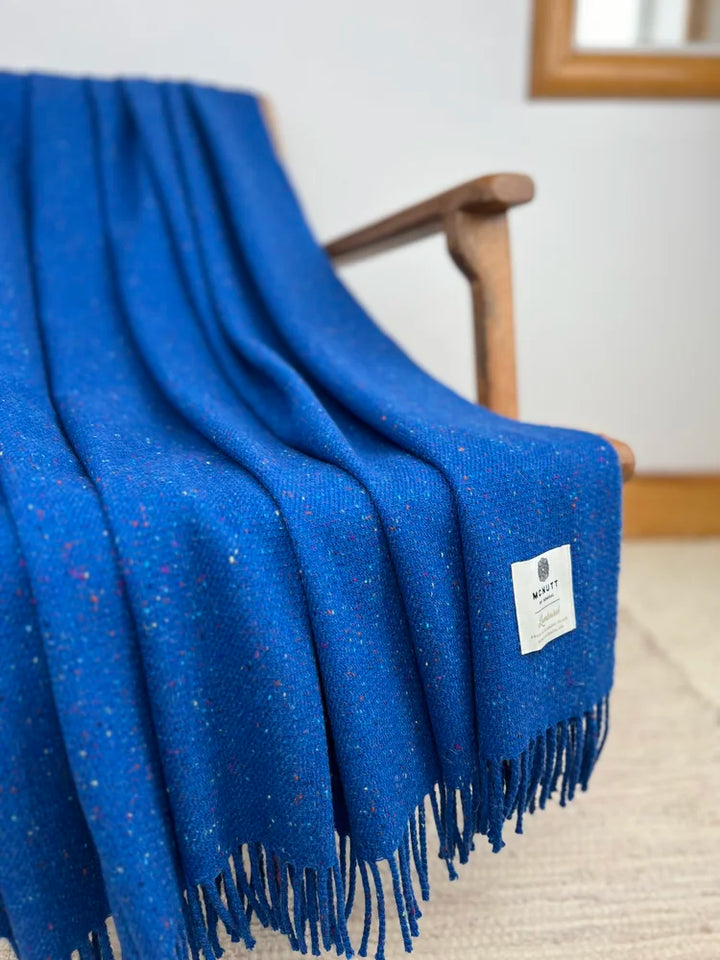 Lambswool Throw  in Blue Inishfree