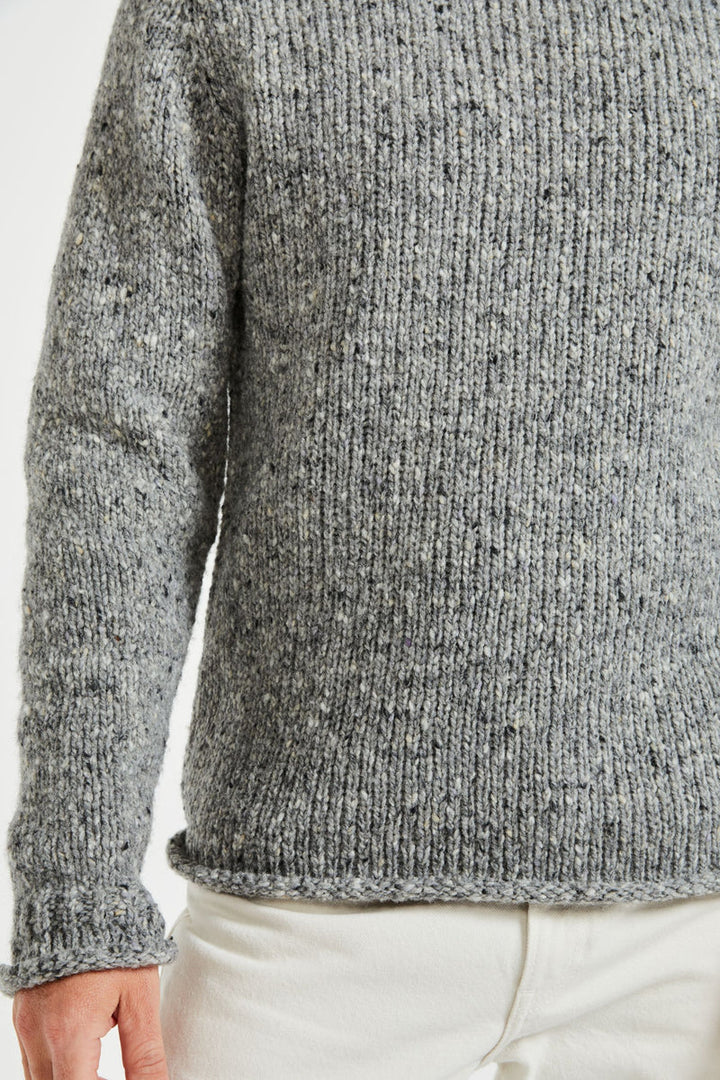 Raheen Roll Neck Mens Sweater in Grey