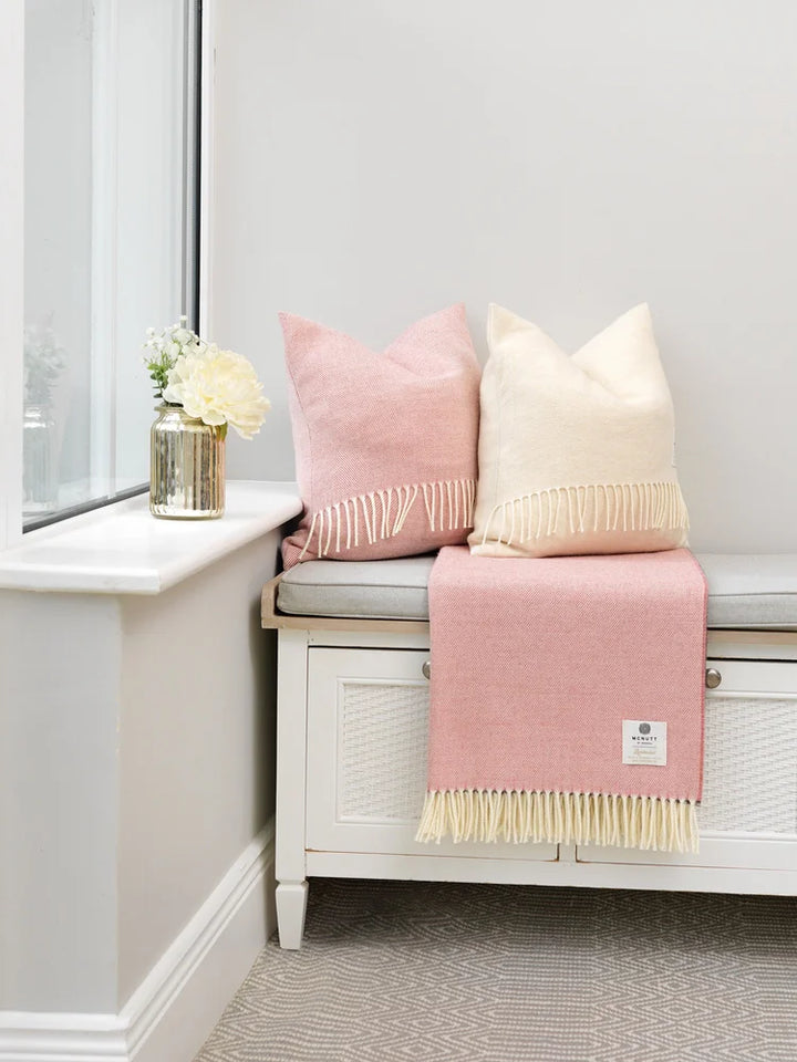 Supersoft Merino Lambswool Throw in Rosebay Pink