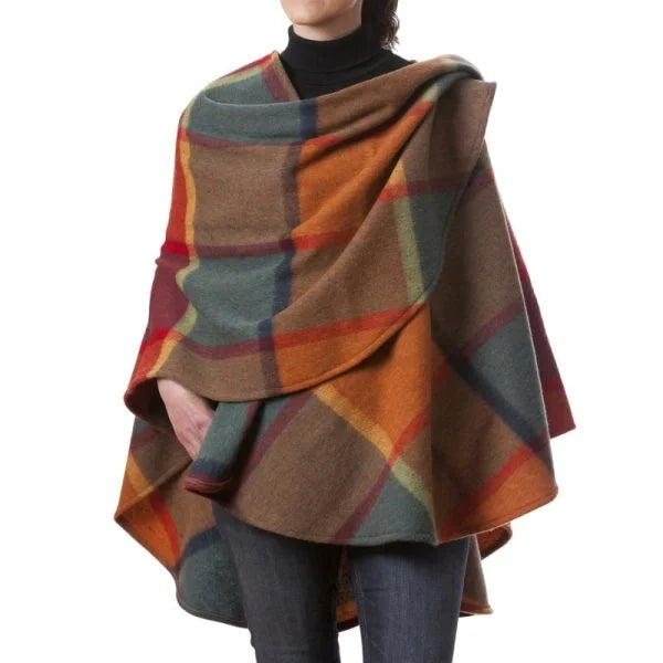 Lambswool Cape in  Orange, Wine Check