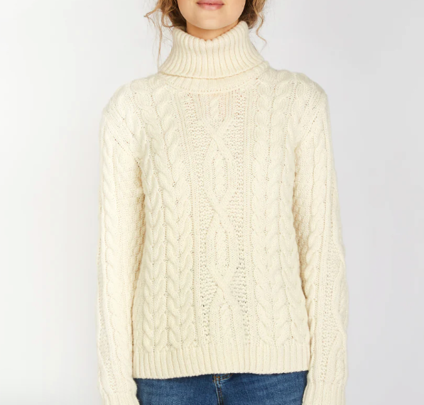 Aran Polo Neck Natural