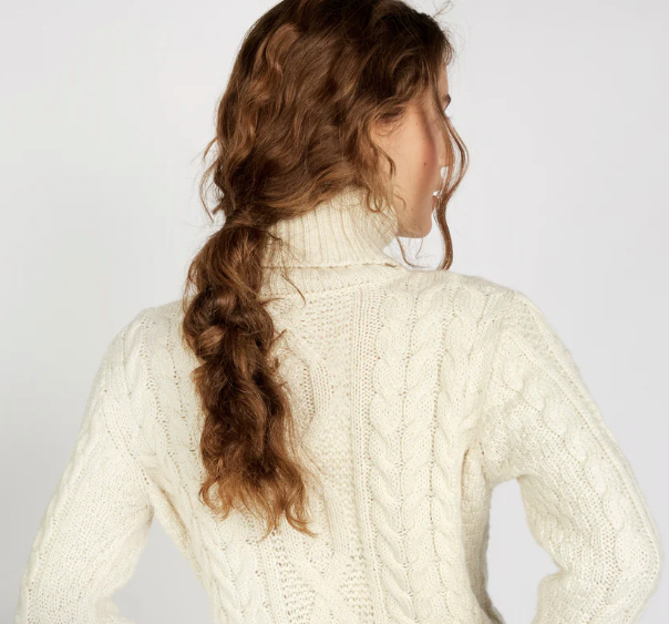 Aran Polo Neck Natural