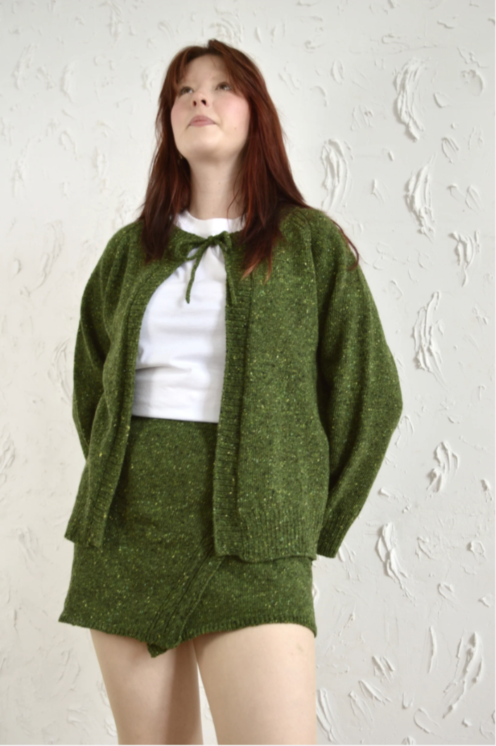 The Cosy Cardigan in Golf Green, Medium