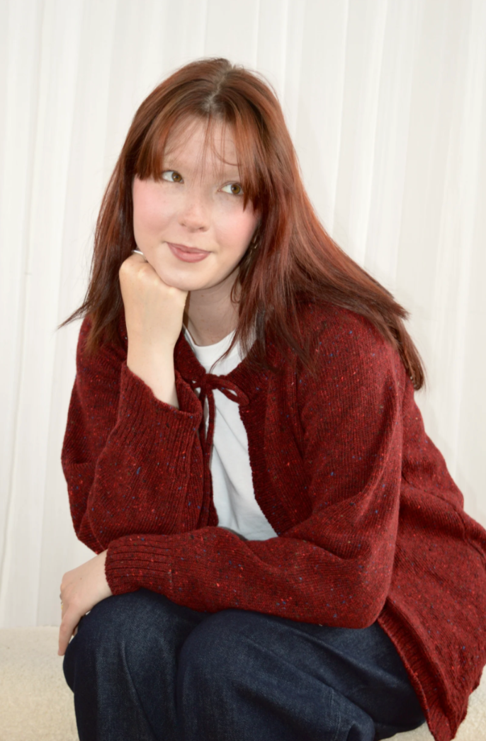The Cosy Cardigan in Roisin Red, Medium