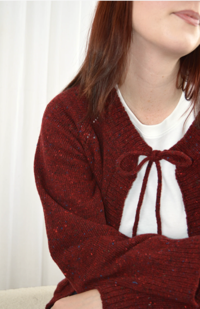 The Cosy Cardigan in Roisin Red, Medium