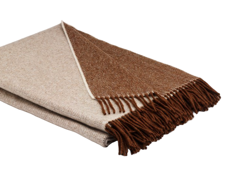 Reversible Merino Throw In Cappuccino