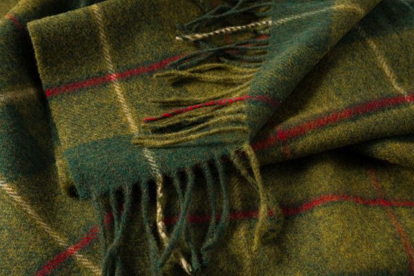 Wool Scarf in Irish Country Green Plaid