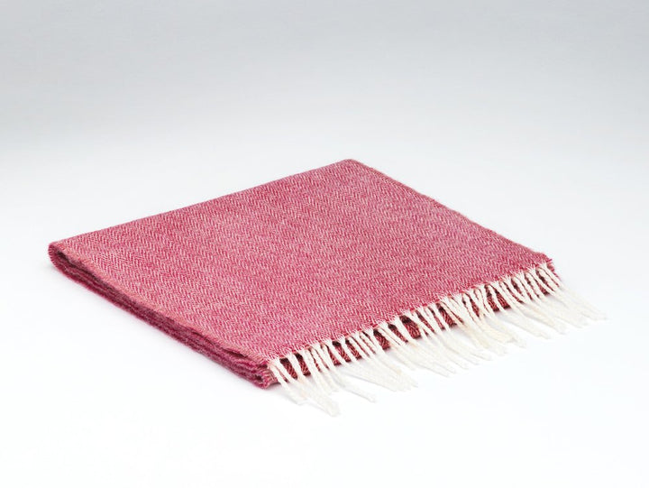 Merino Lambswool Scarf in Spotted Strawberry