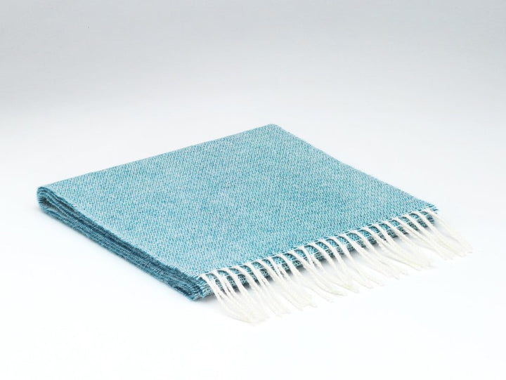 Merino Lambswool Scarf in Spotted Turquoise