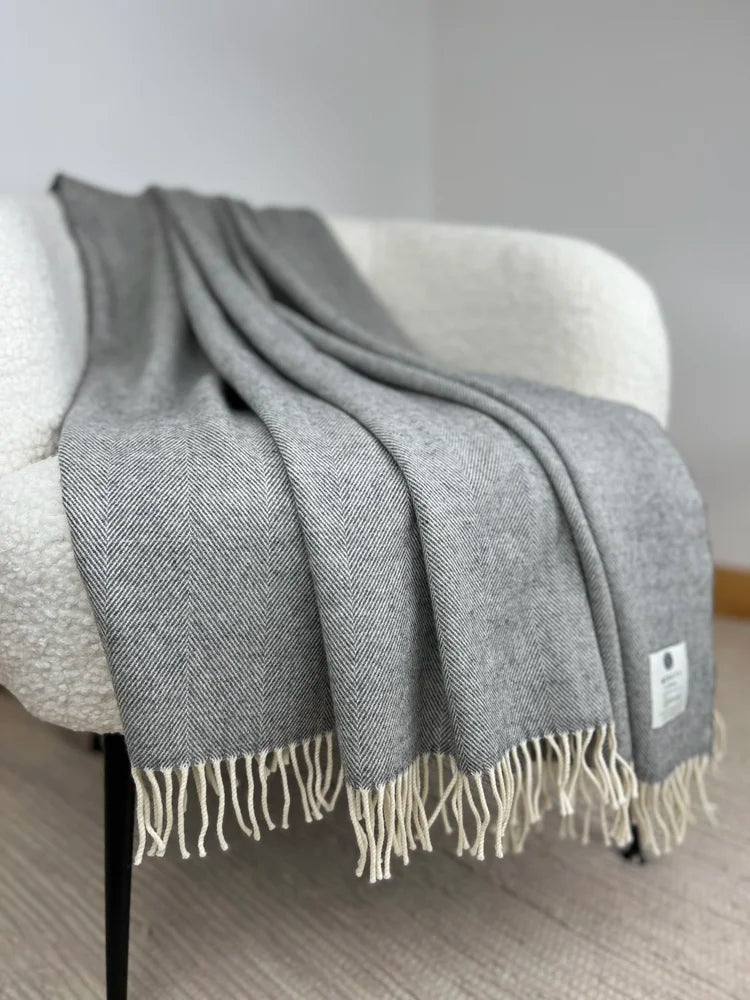 Supersoft Merino Lambswool Throw – Uniform Grey