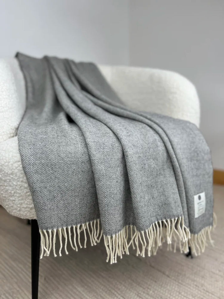 Supersoft Merino Lambswool Throw – Uniform Grey