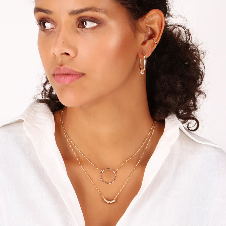 Textured Ring Pendant 14kt Goldfill