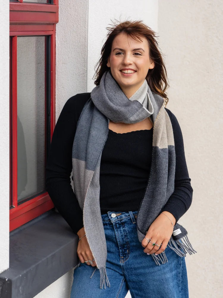 Merino Lambswool Scarf in Tokyo stripe