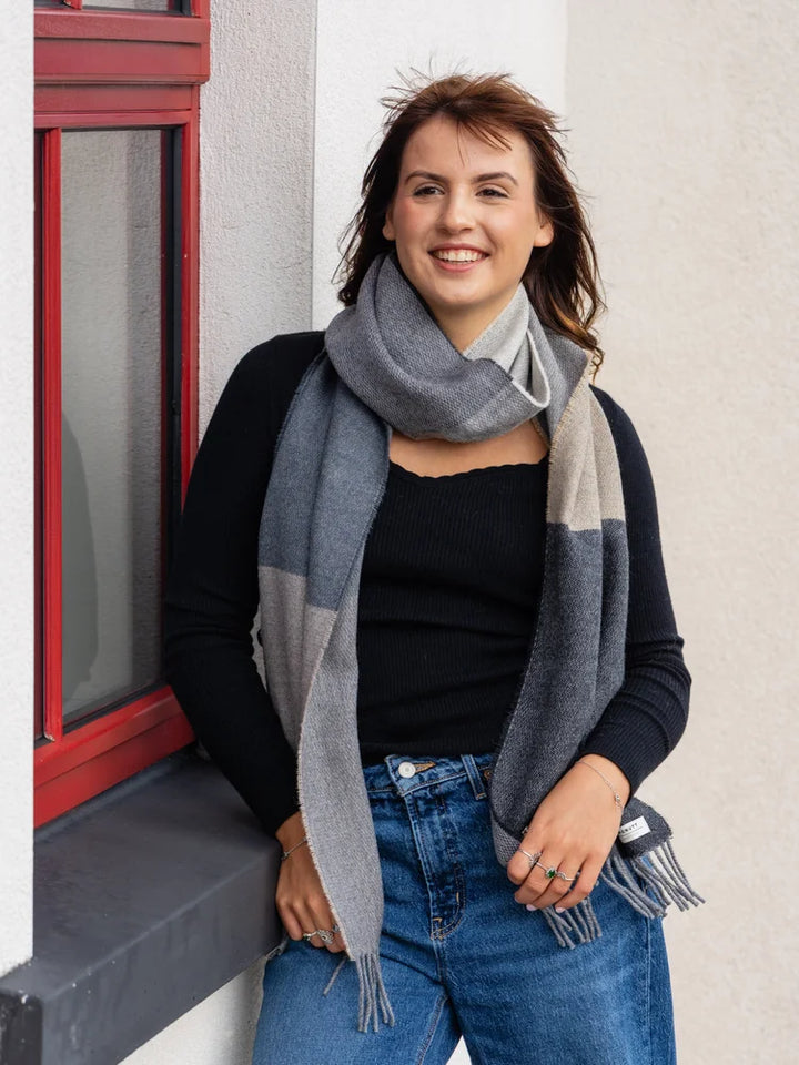 Merino Lambswool Scarf in Tokyo stripe