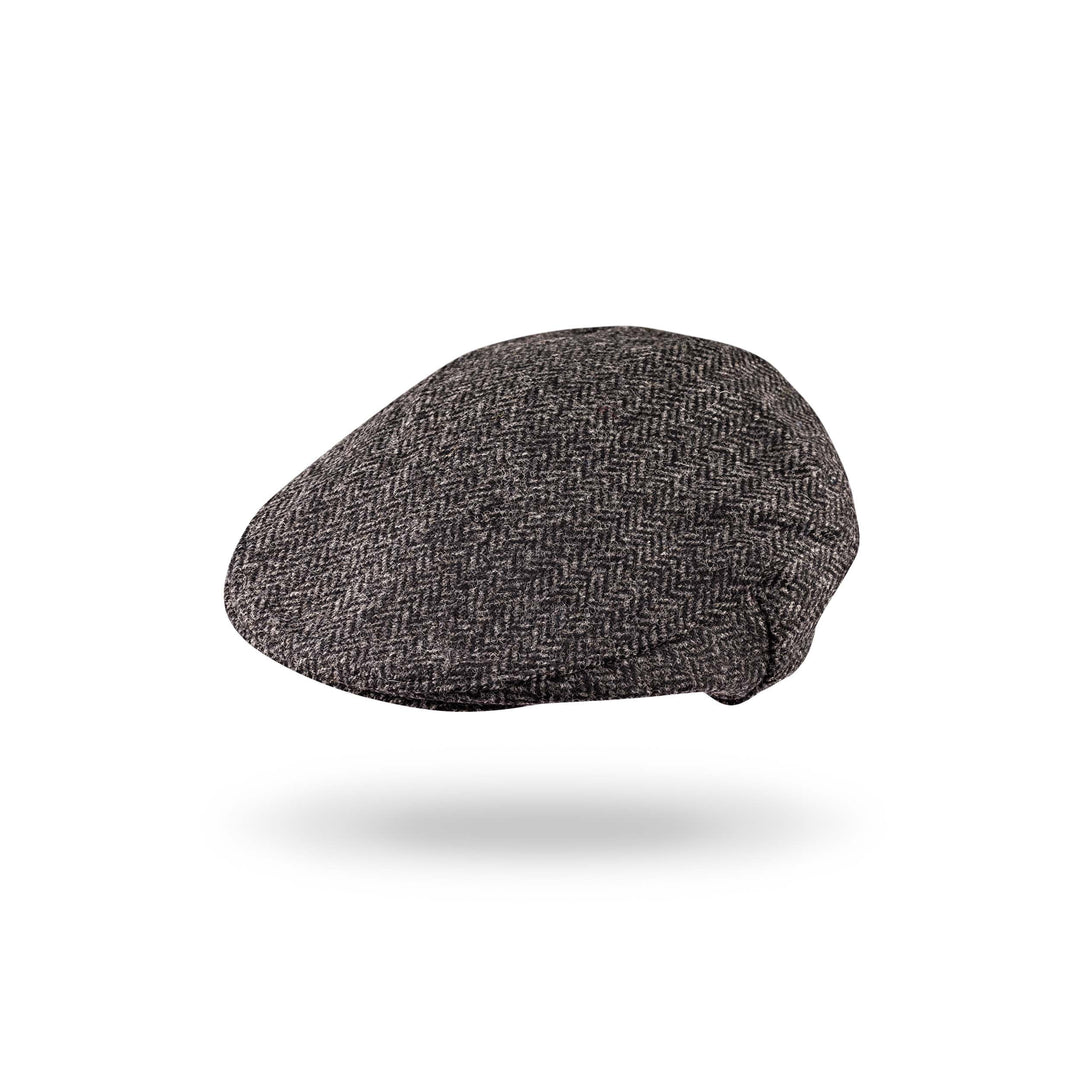 Tweed Cap in Charcoal Black