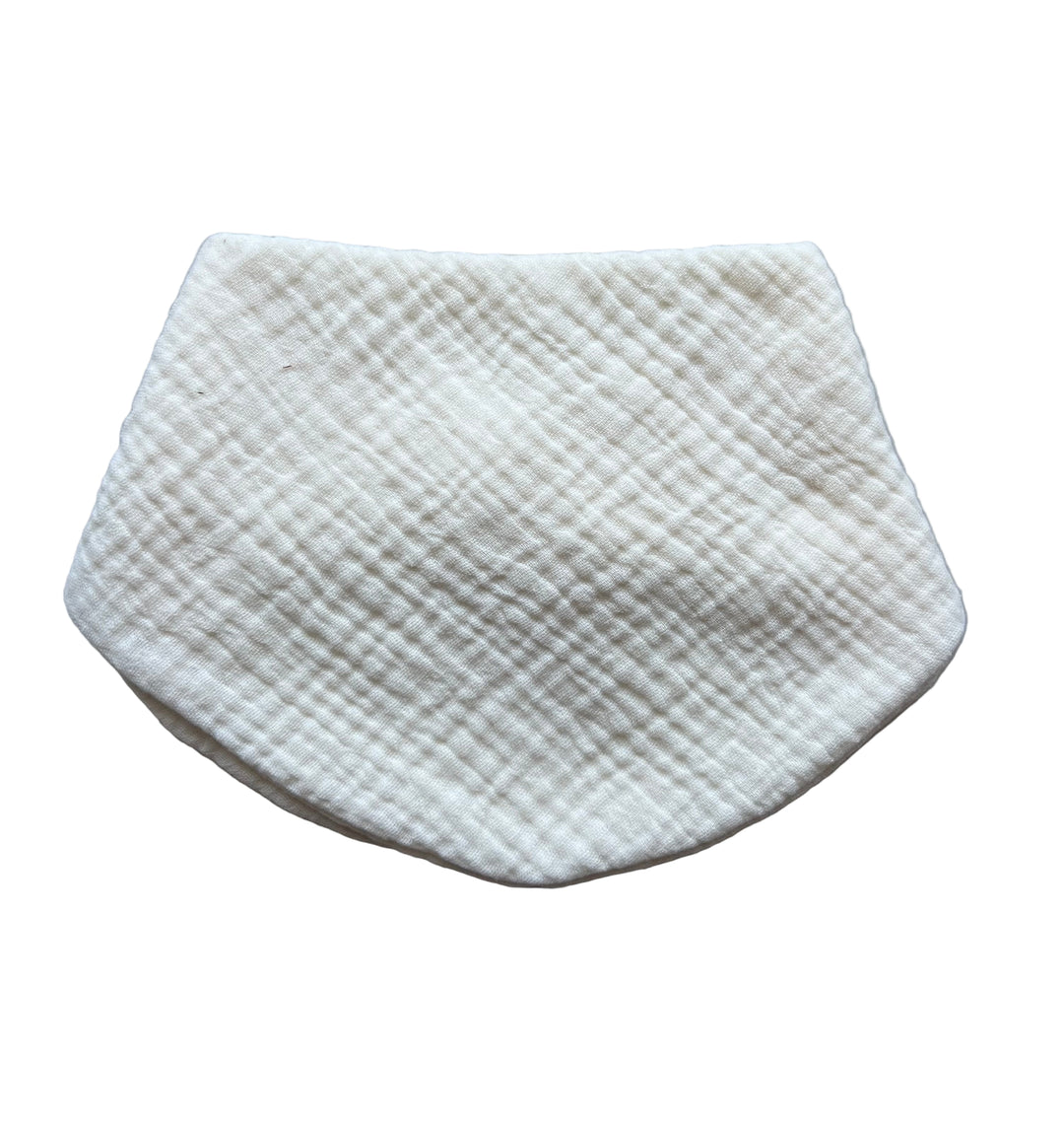 White textured fabric triangle on a white background