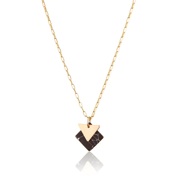 14kt Goldfill Marble Triangle Pendant