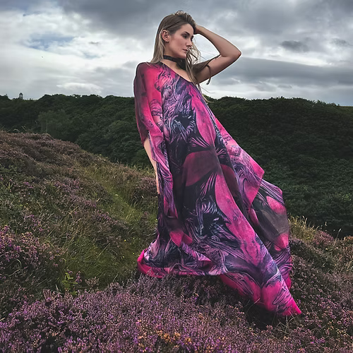 Banshee Dark Rose Cape Dress