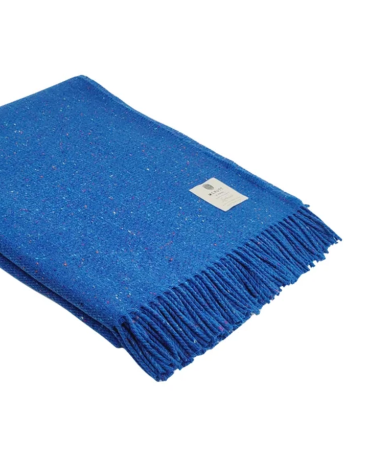 Lambswool Throw  in Blue Inishfree
