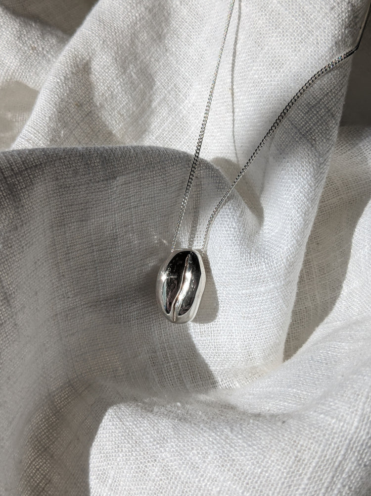 Silver Barista Bean Portrait Pendant