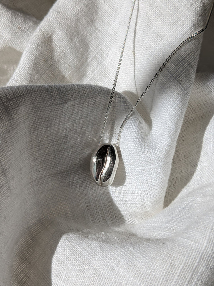 Silver Barista Bean Portrait Pendant