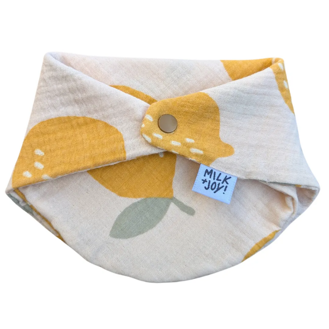 Lemon Drop Reversible Muslin Bib