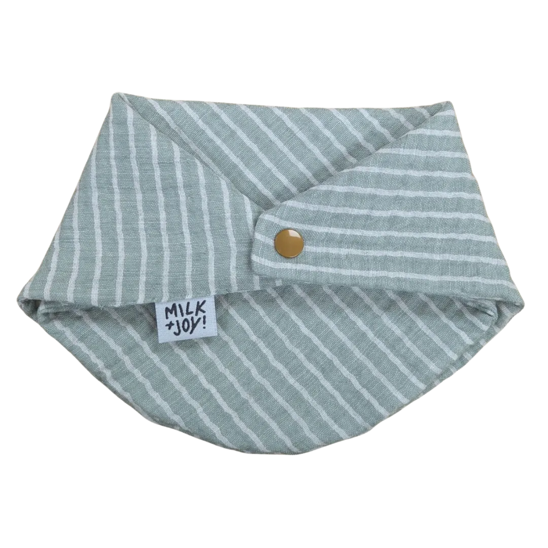 Mint Stripe Reversible Muslin Bib