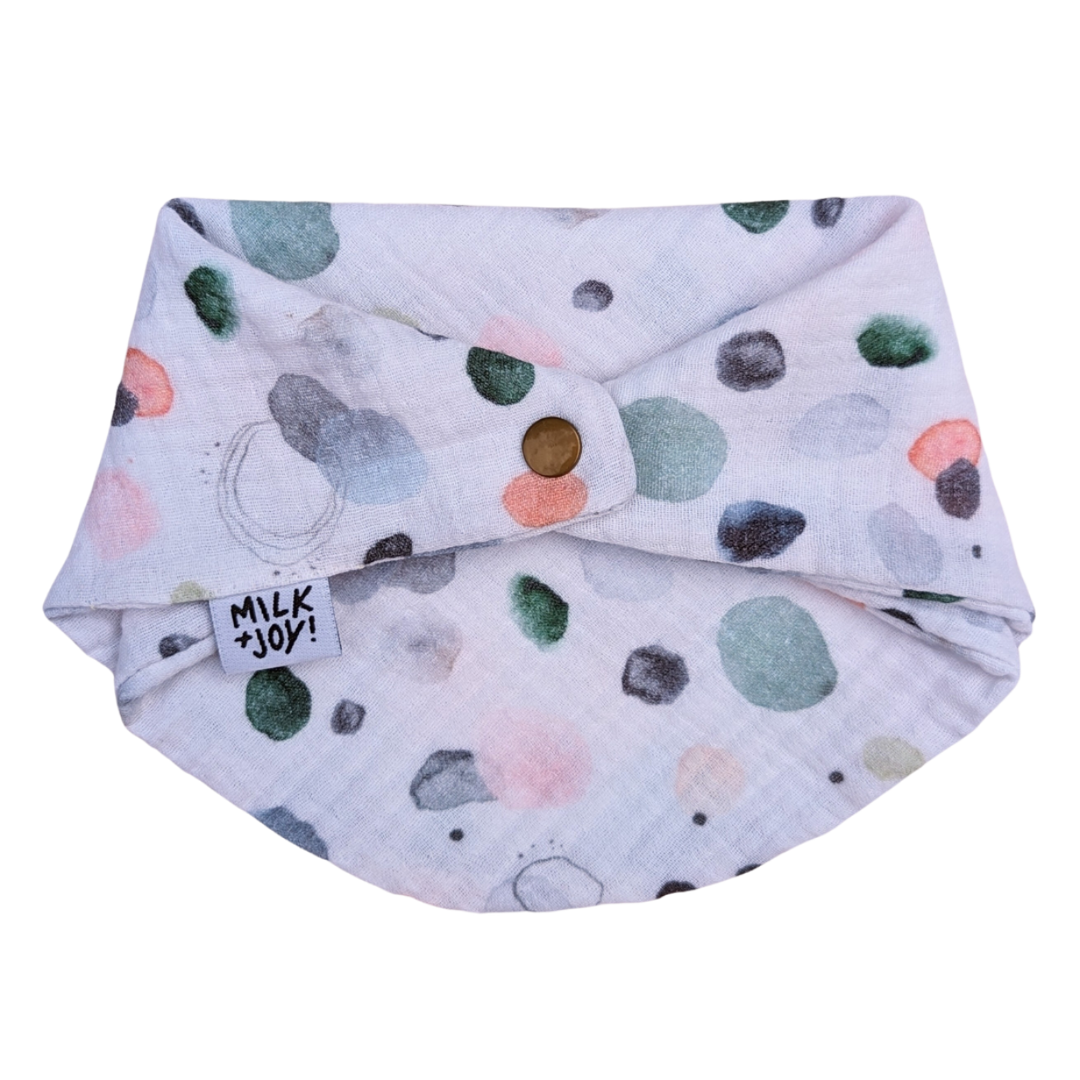 Watercolour Drops Reversible Muslin Bib