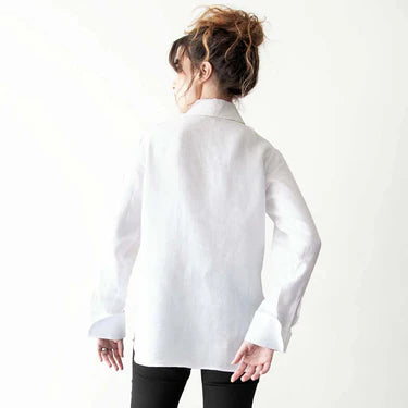 Fiona - Irish Linen Blouse in White
