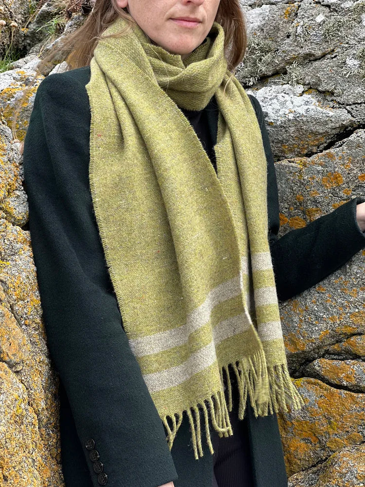 Merino Lambswool Scarf in Forever Olive Greens