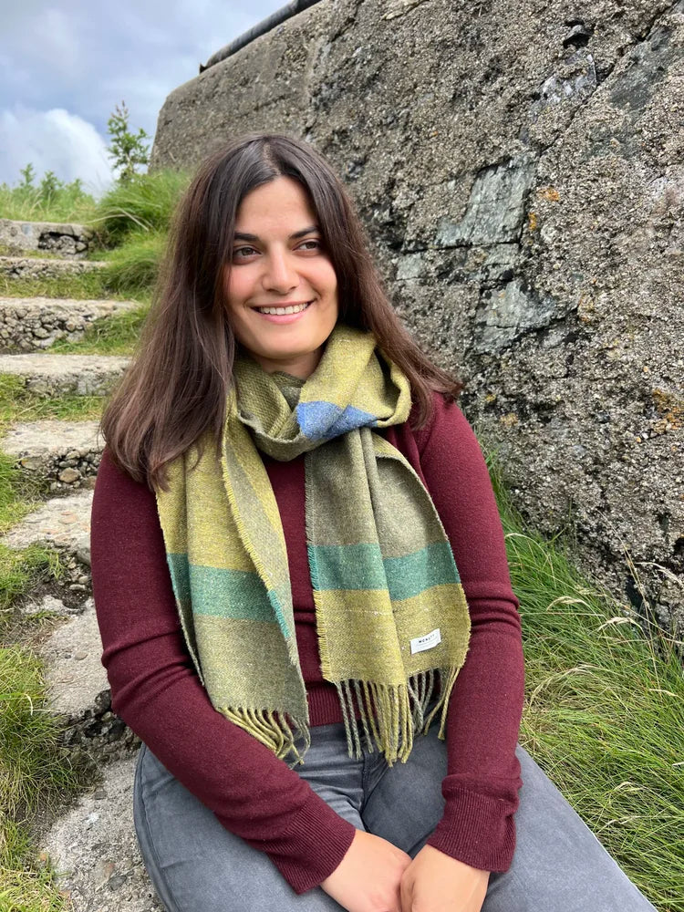 Merino Lambswool Scarf in Forever Seagrass Greens