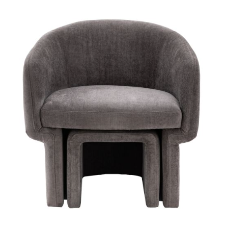 Armchair in Graphite wth Footstool
