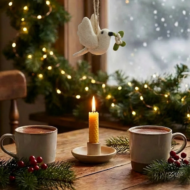 Mistletoe Dove Hanging Decoration