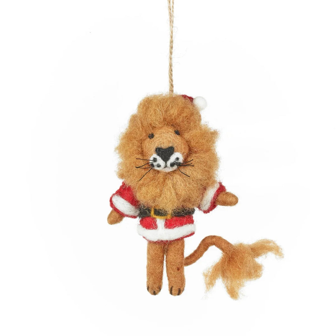 Sutton the Santa Lion Hanging Decoration