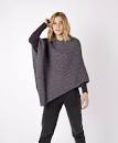 Elm Patchwork Poncho in Steel Grey