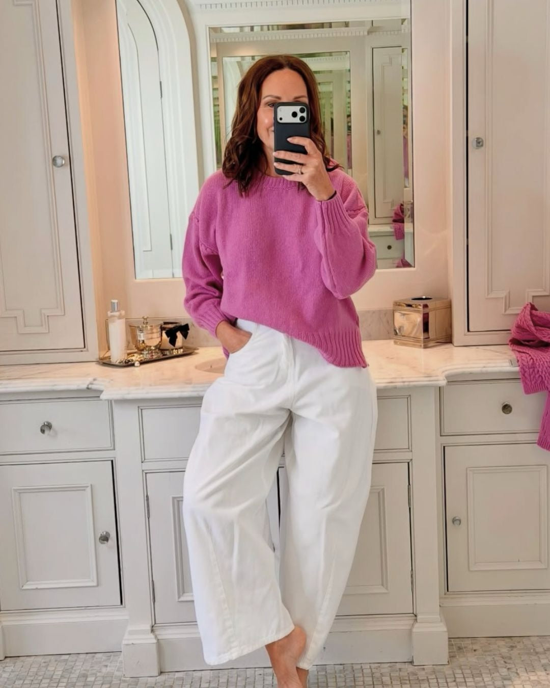 Isla Oversized Crew Neck Sweater in Heather