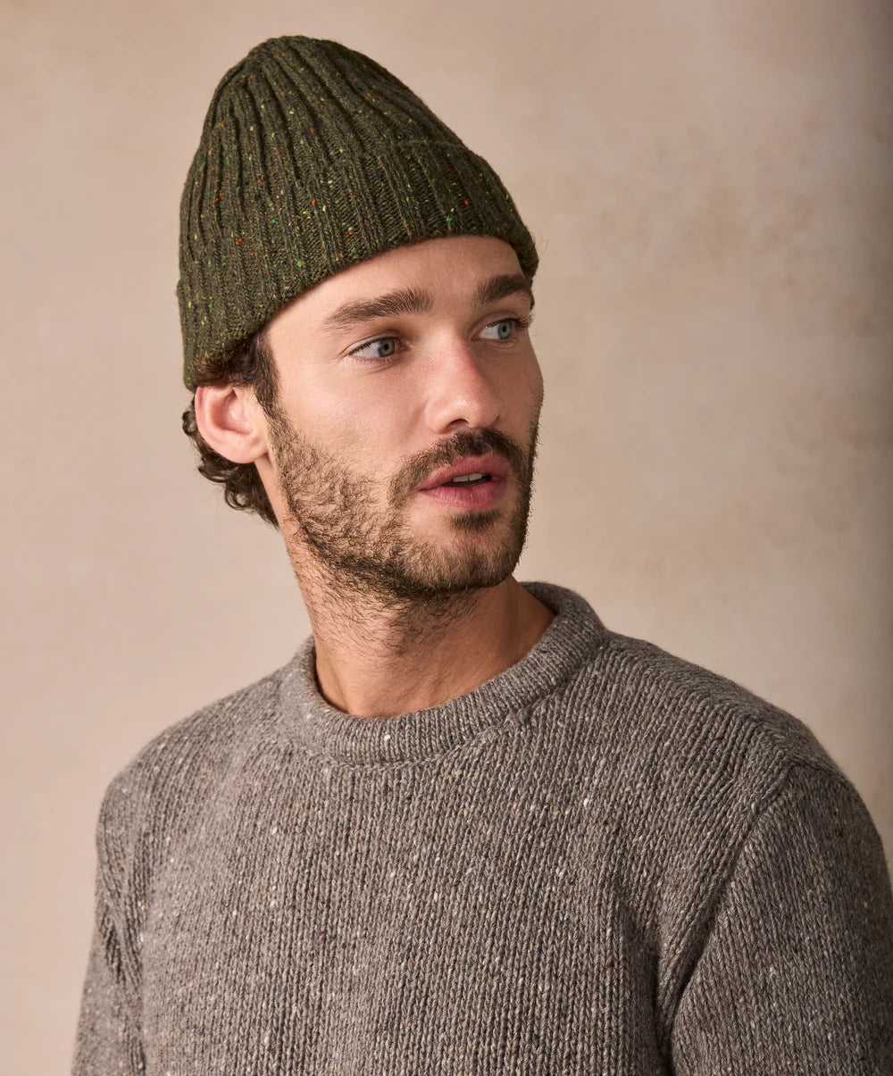 Luxe Ribbed Beanie Hat in Loden