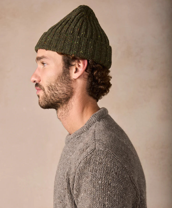 Luxe Ribbed Beanie Hat in Loden