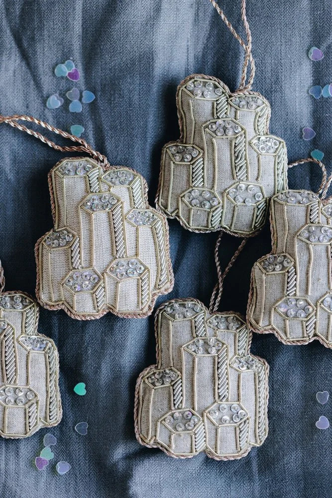 Grey Irish Linen Handmade Giants Causeway Decoration