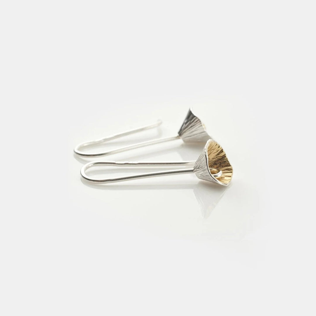 Shell Cone Long Drop Earrings with 22ct Gold plating