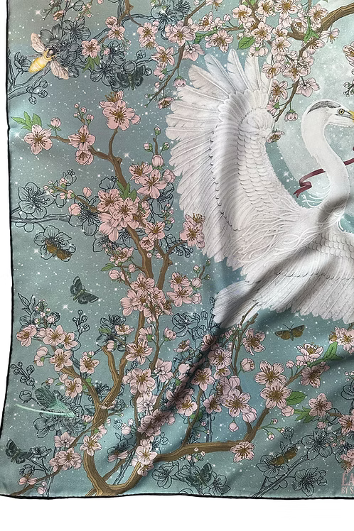 Messenger Blue Silk Scarf - 90cm