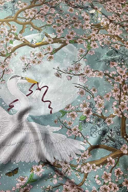 Messenger Blue Silk Scarf - 90cm