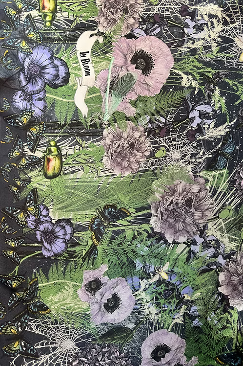 Midnight In Bloom Silk Scarf - 90cm