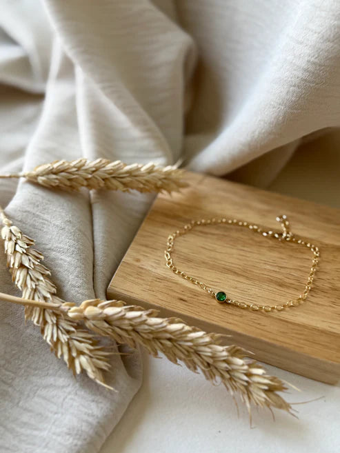 North Coast Rocks Bracelet in Gold with Green Stone