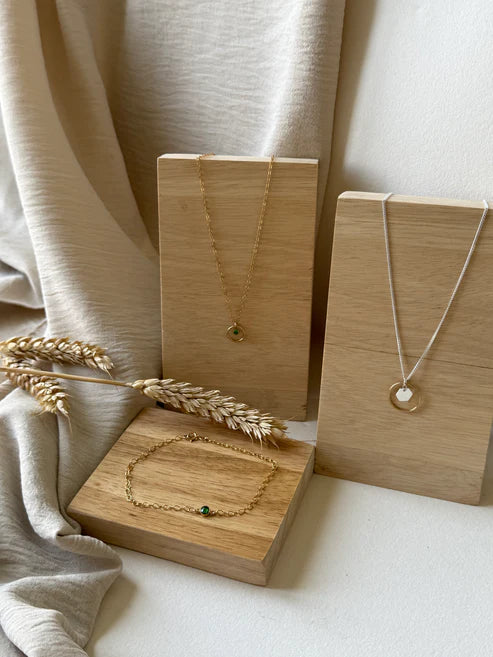 North Coast Rocks Necklace Gold & Green