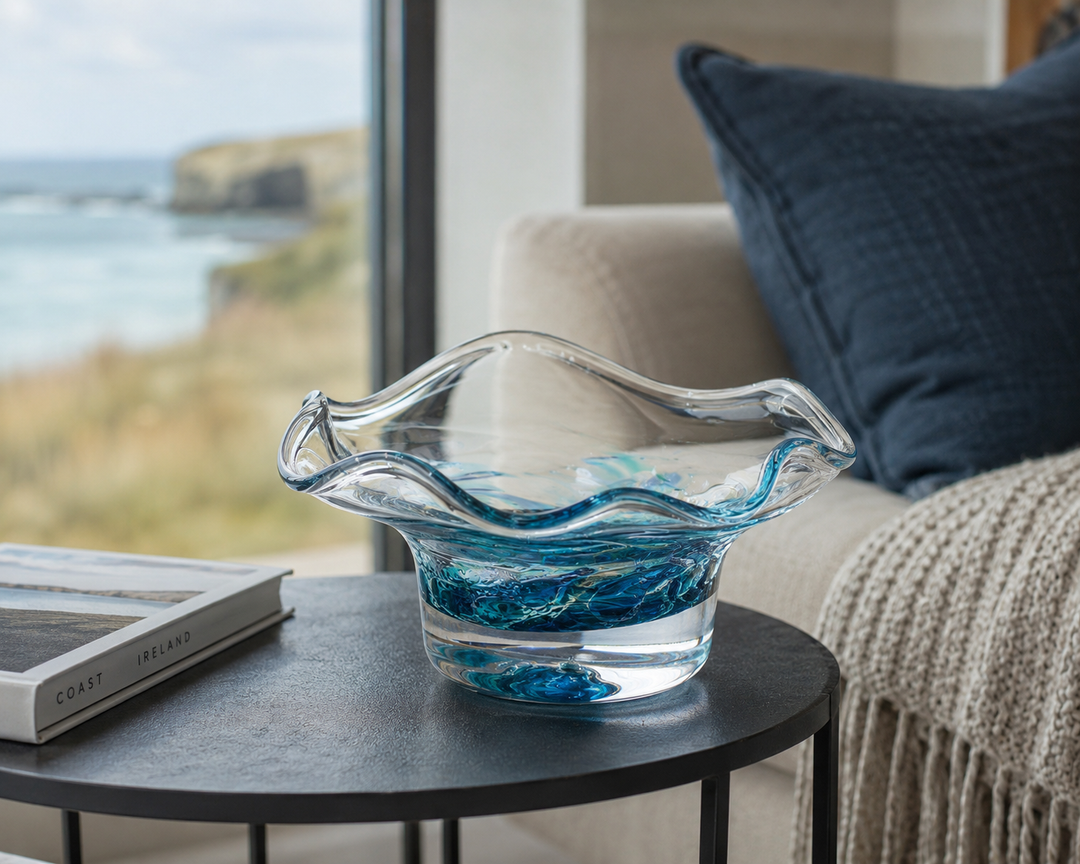 Scalloped Nut bowl in Seascape