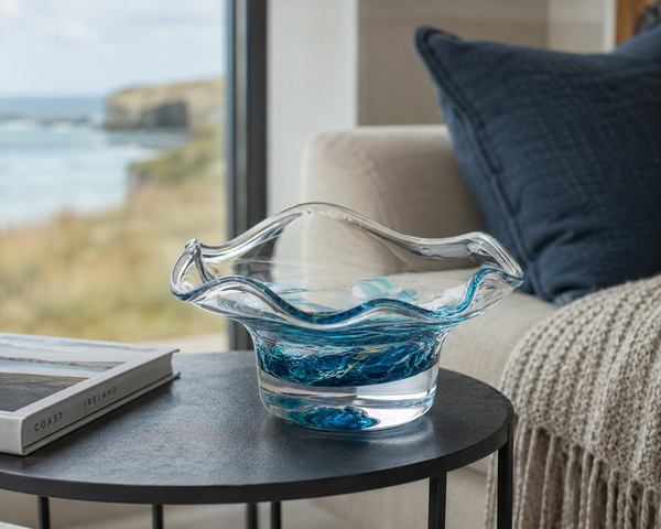 Scalloped Nut bowl in Seascape