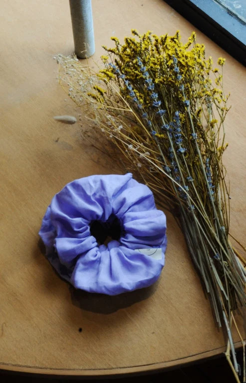 Linen Hair Scrunchie in Parma Violet